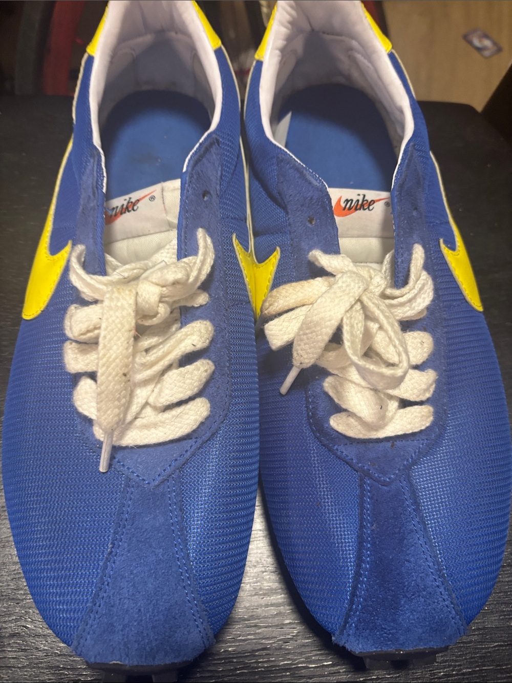 Nike waffle Men’s Blue Sneakers with Yellow Swoosh